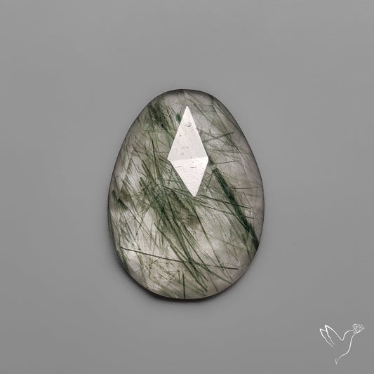 Rose Cut Green Rutilated Quartz