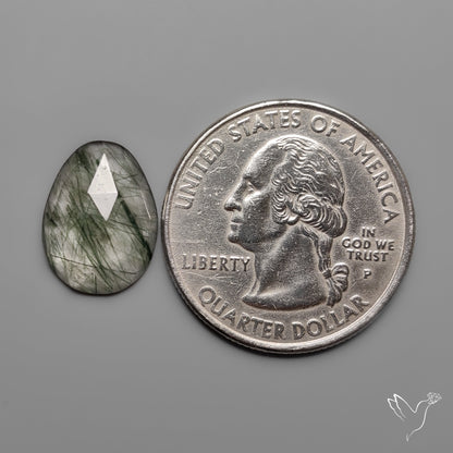 Rose Cut Green Rutilated Quartz