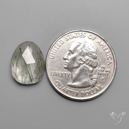 Rose Cut Green Rutilated Quartz