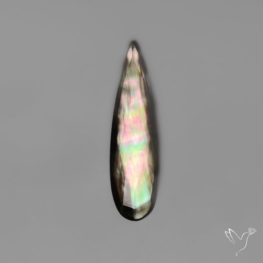 Rose Cut Himalayan Quartz With Black Mother Of Pearl Doublet