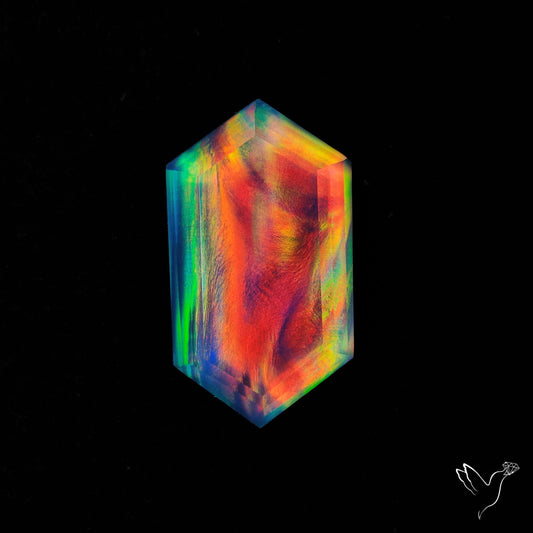 Step Cut Aurora Opal Doublet