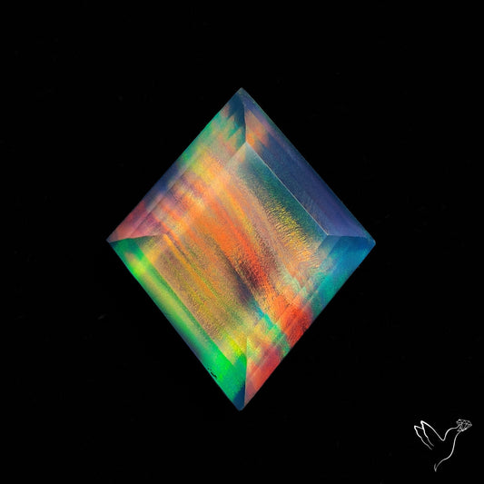Step Cut Aurora Opal Doublet