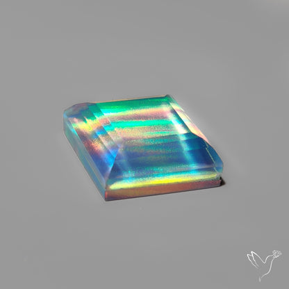 Step Cut Aurora Opal Doublet