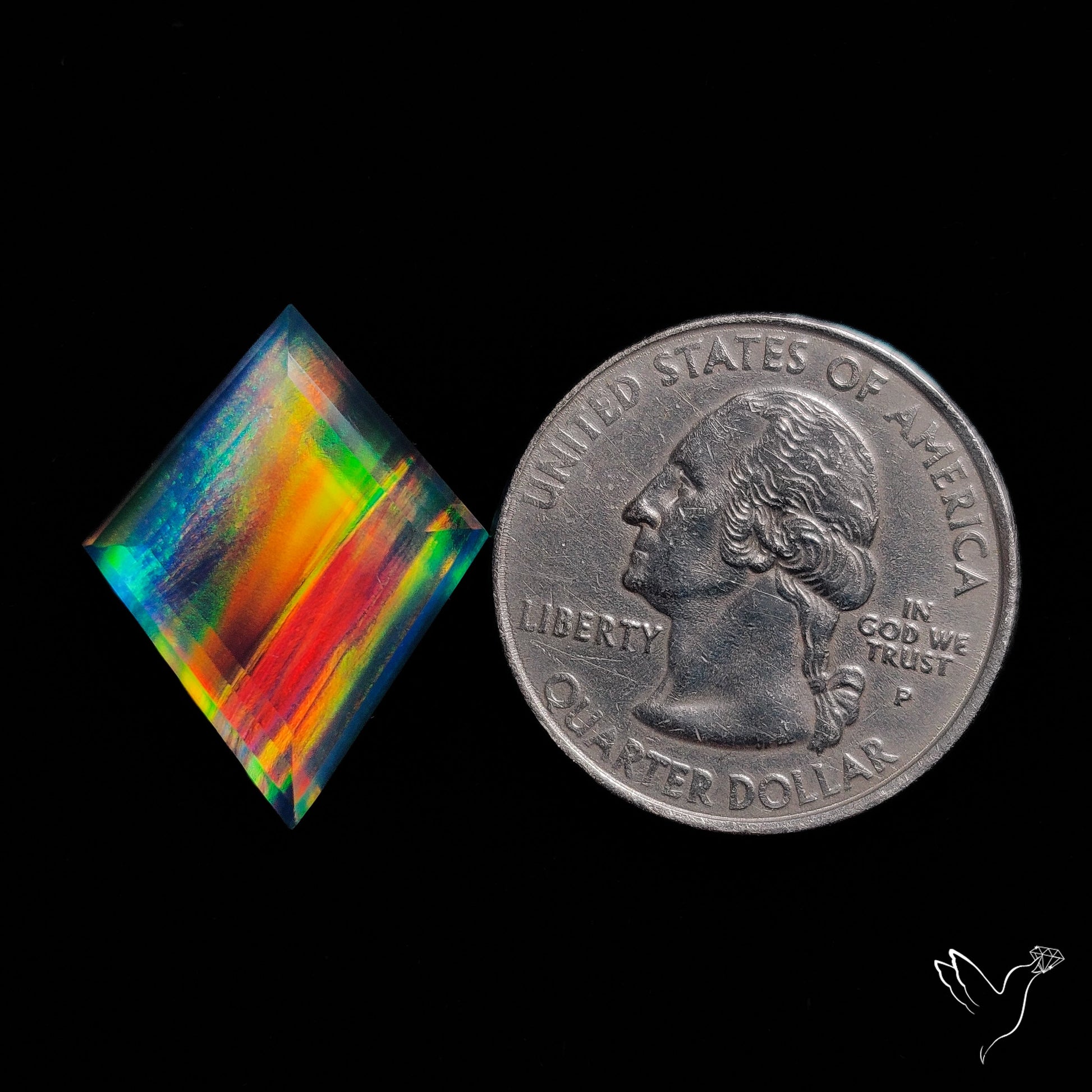 Step Cut Aurora Opal Doublet