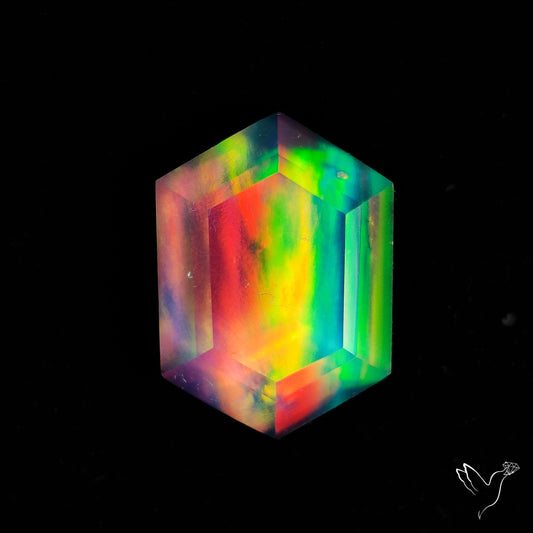 Step Cut Aurora Opal Doublet