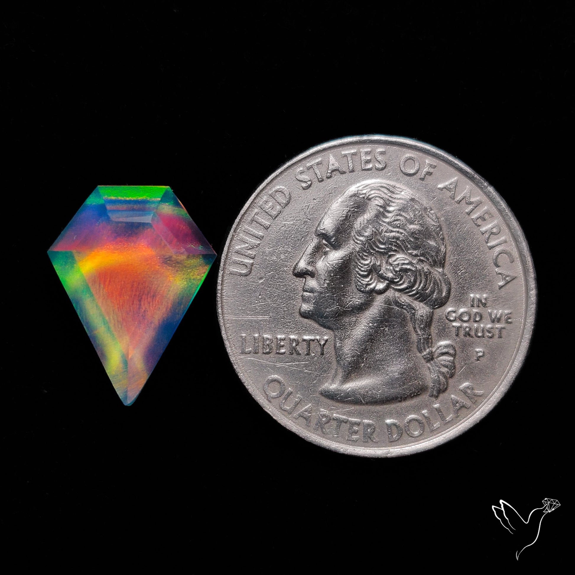 Step Cut Aurora Opal Coffin Doublet