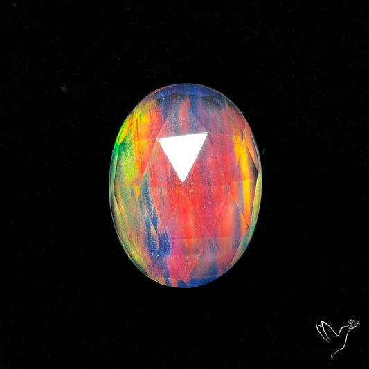 Rose Cut Aurora Opal Doublet