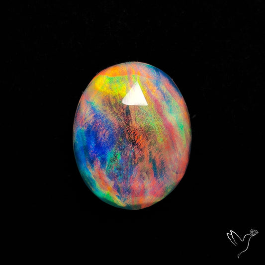 Rose Cut Aurora Opal Doublet