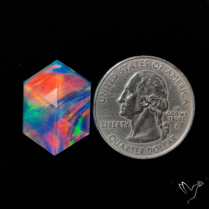 Rose Cut Aurora Opal Doublet
