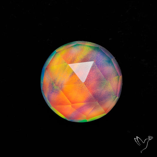 Rose Cut Aurora Opal Doublet