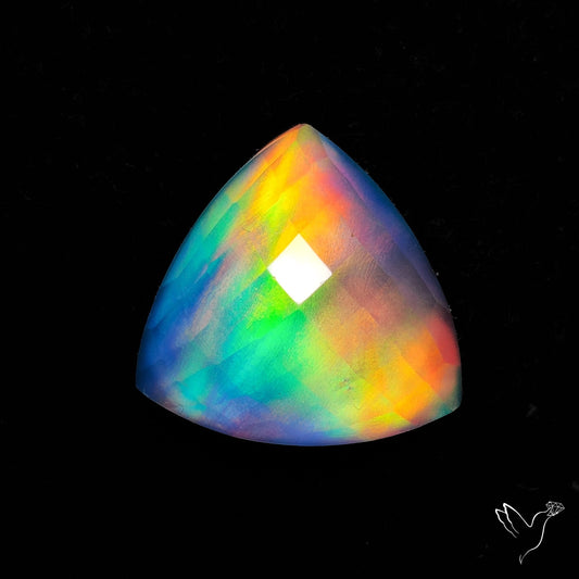 Rose Cut Aurora Opal Doublet