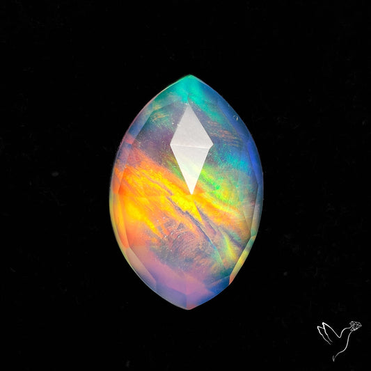 Rose Cut Aurora Opal Doublet