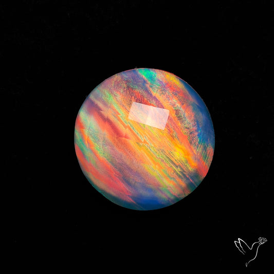 Rose Cut Aurora Opal Doublet