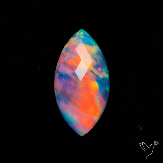 Rose Cut Aurora Opal Doublet