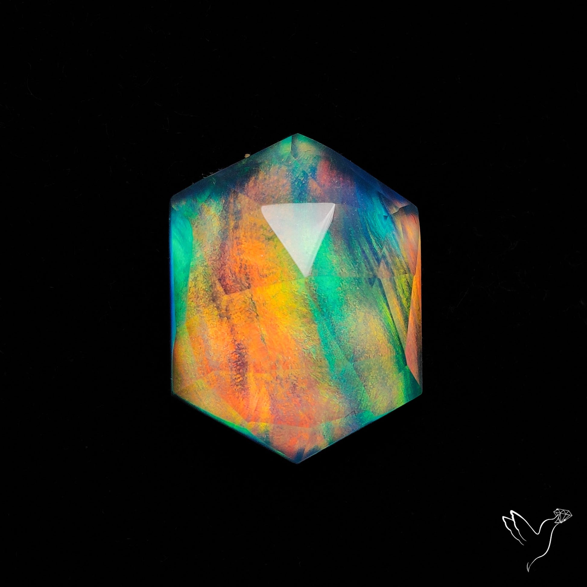 Rose Cut Aurora Opal Doublet