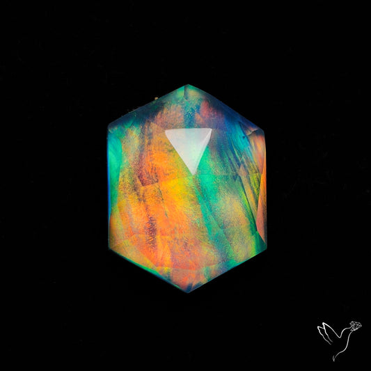 Rose Cut Aurora Opal Doublet