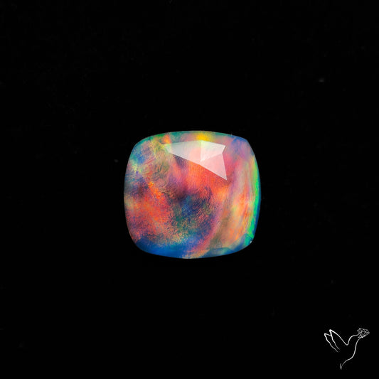Rose Cut Aurora Opal Doublet