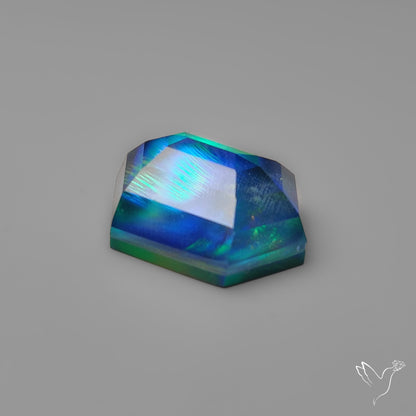 Step Cut Aurora Opal Doublet