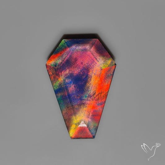 Step Cut Aurora Opal Doublet