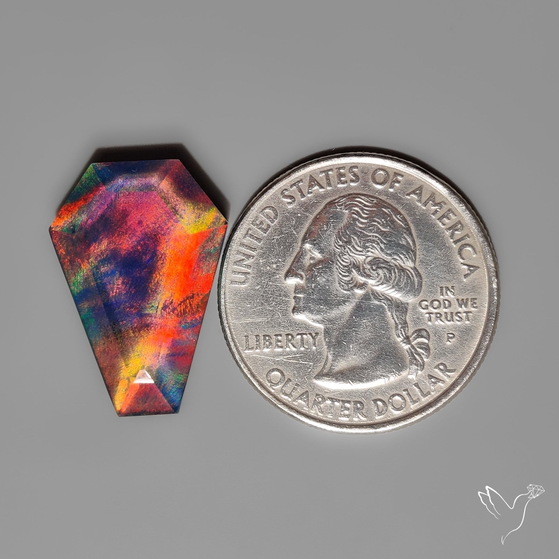 Step Cut Aurora Opal Doublet