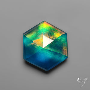 Step Cut Aurora Opal Doublet