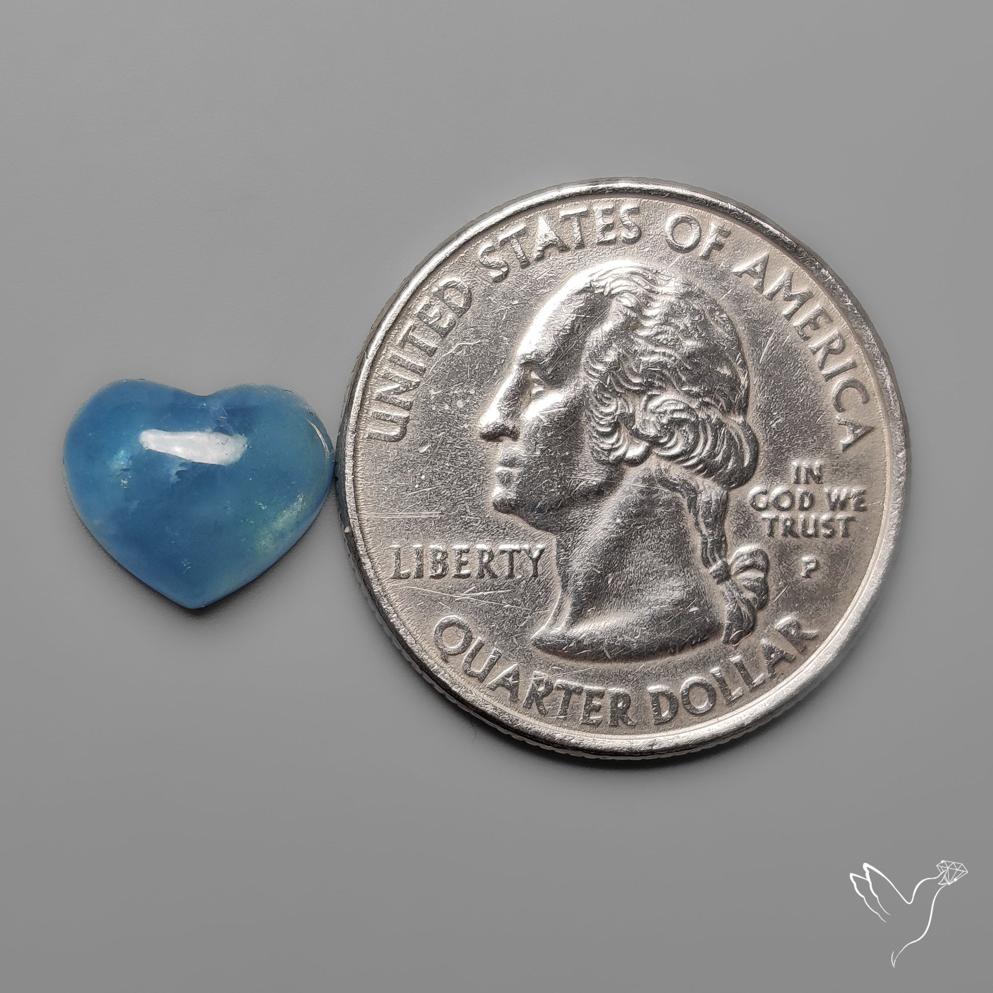 Aquamarine Heart Carving