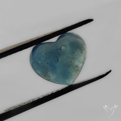 Aquamarine Heart Carving