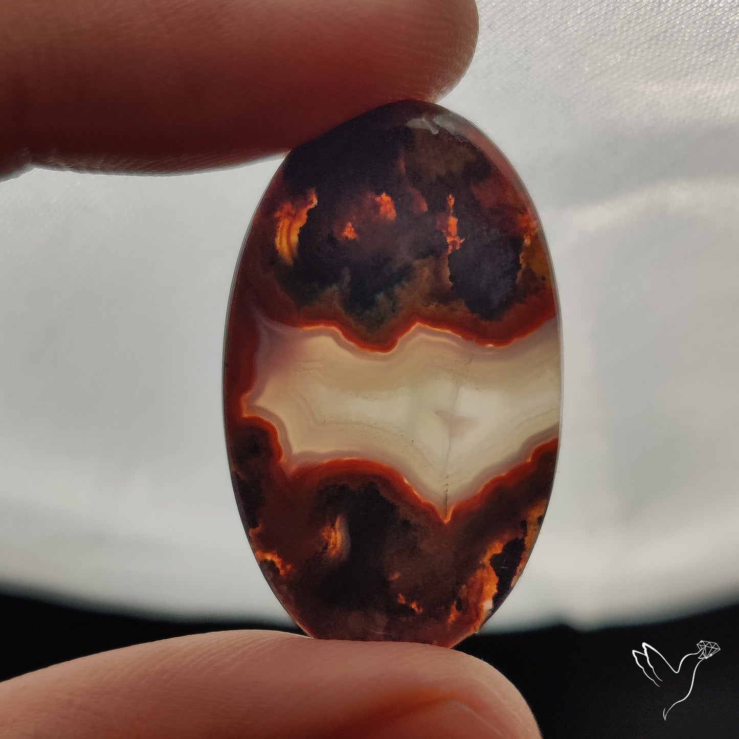 Moroccan Seam Agate Cabochon