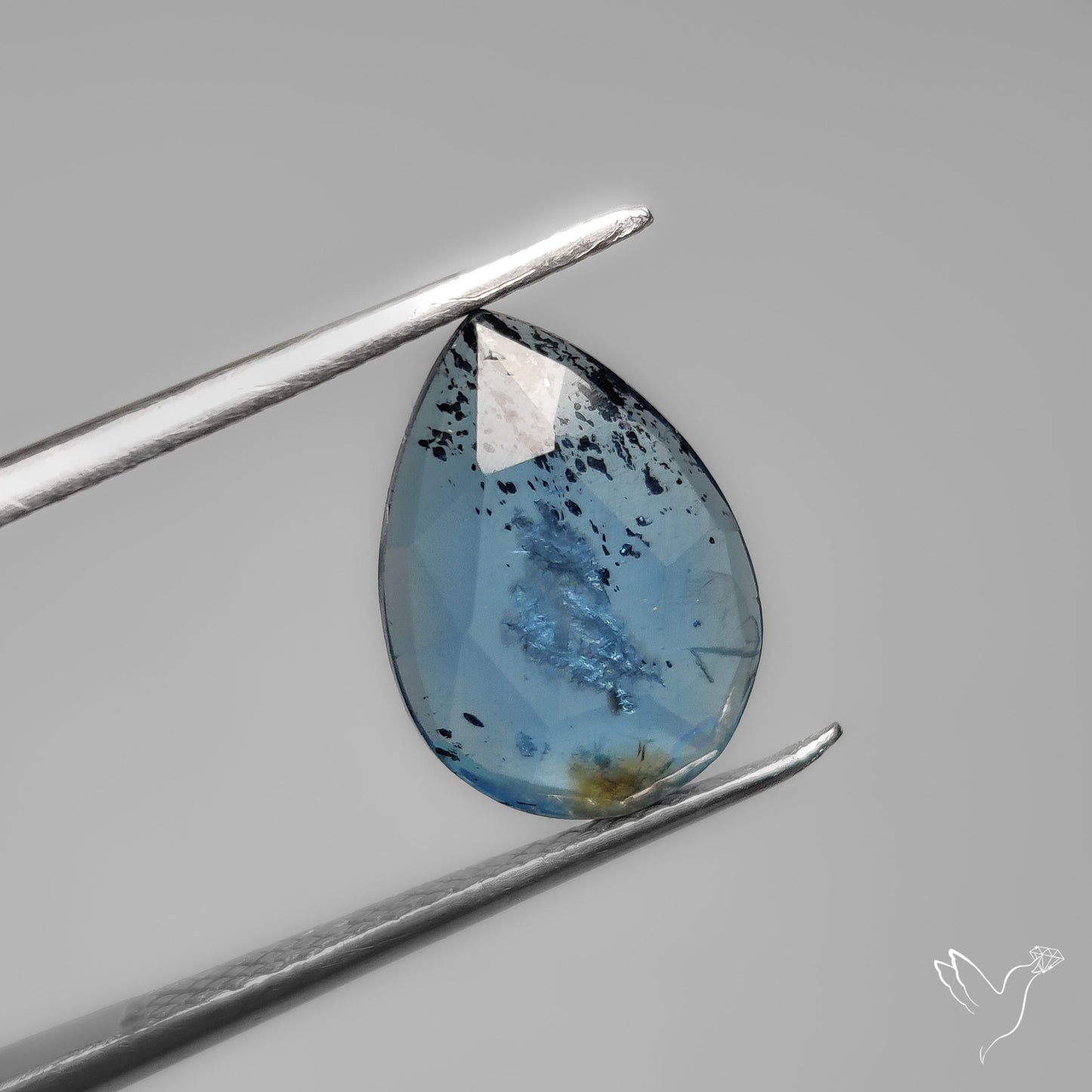 Rose Cut Teal Moss Kyanite