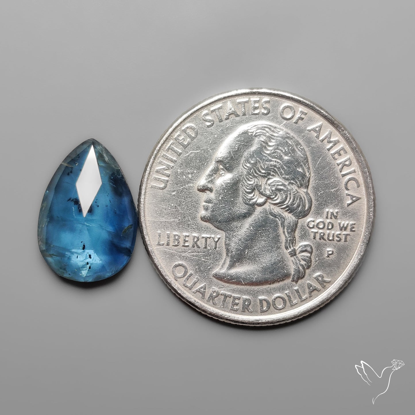 Rose Cut Teal Moss Kyanite