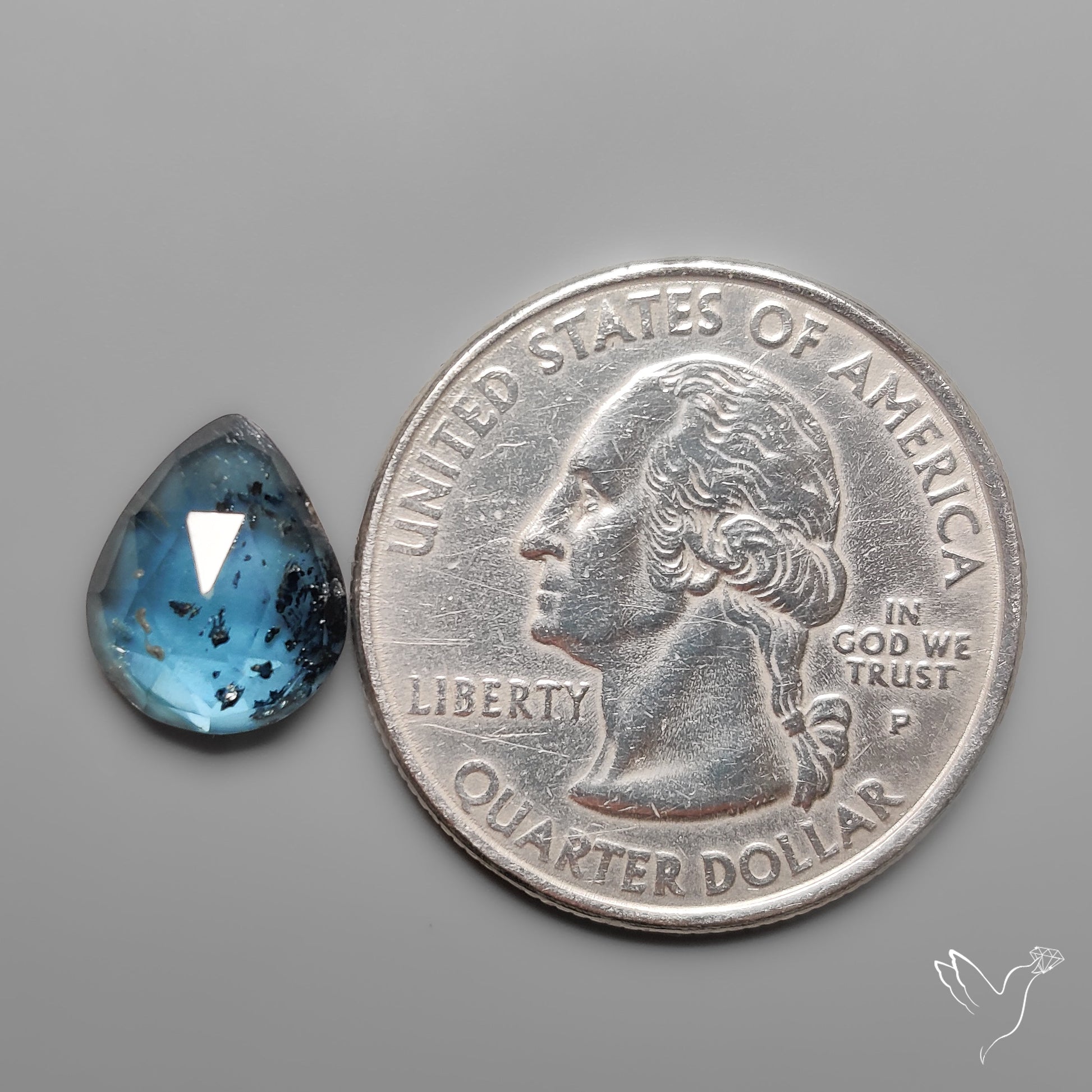 Rose Cut Teal Moss Kyanite