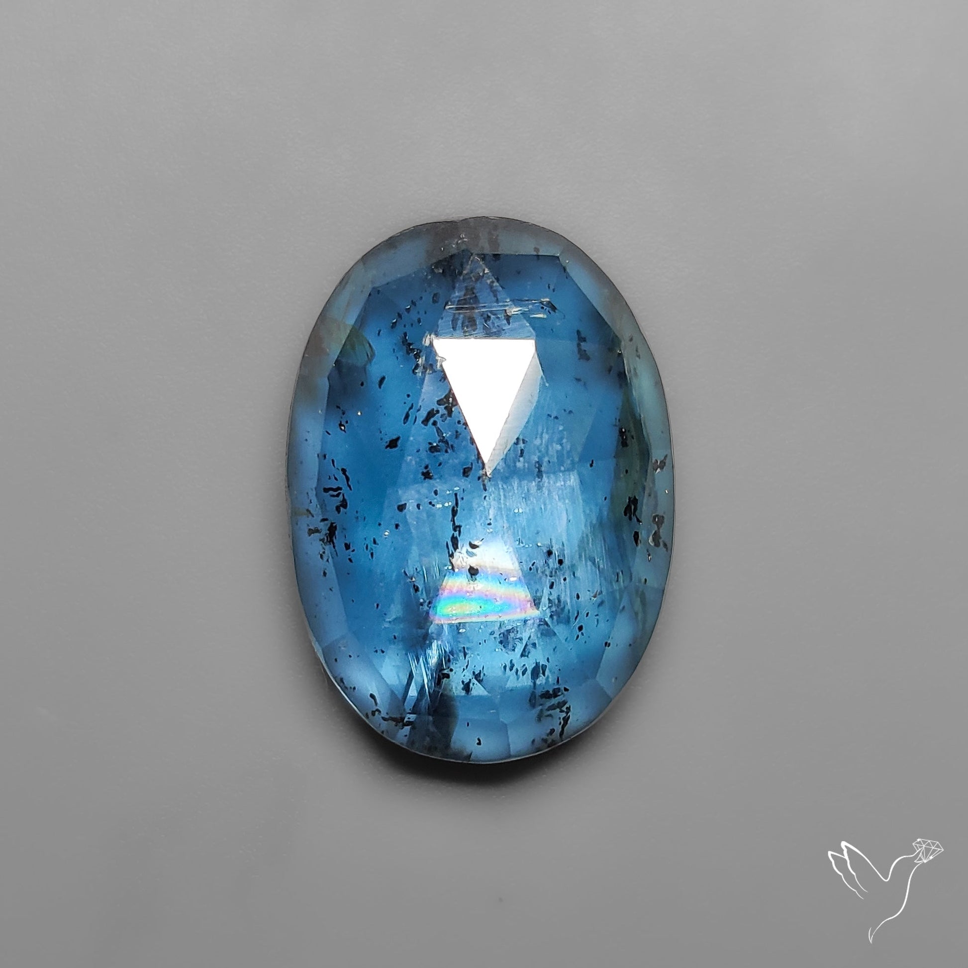 Rose Cut Teal Moss Kyanite