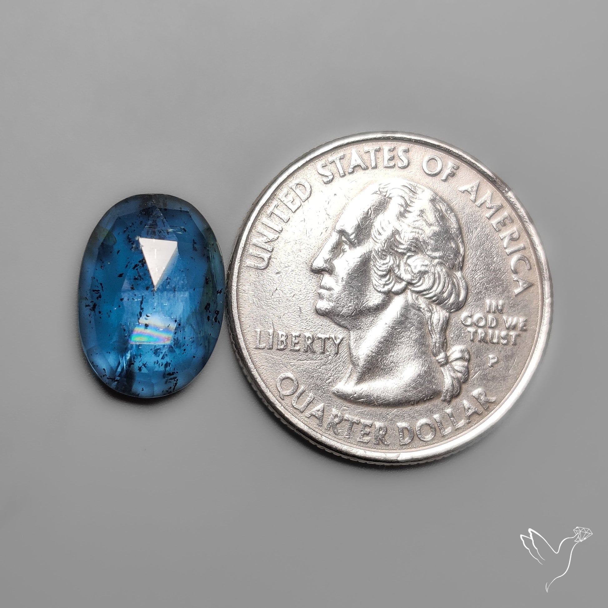 Rose Cut Teal Moss Kyanite