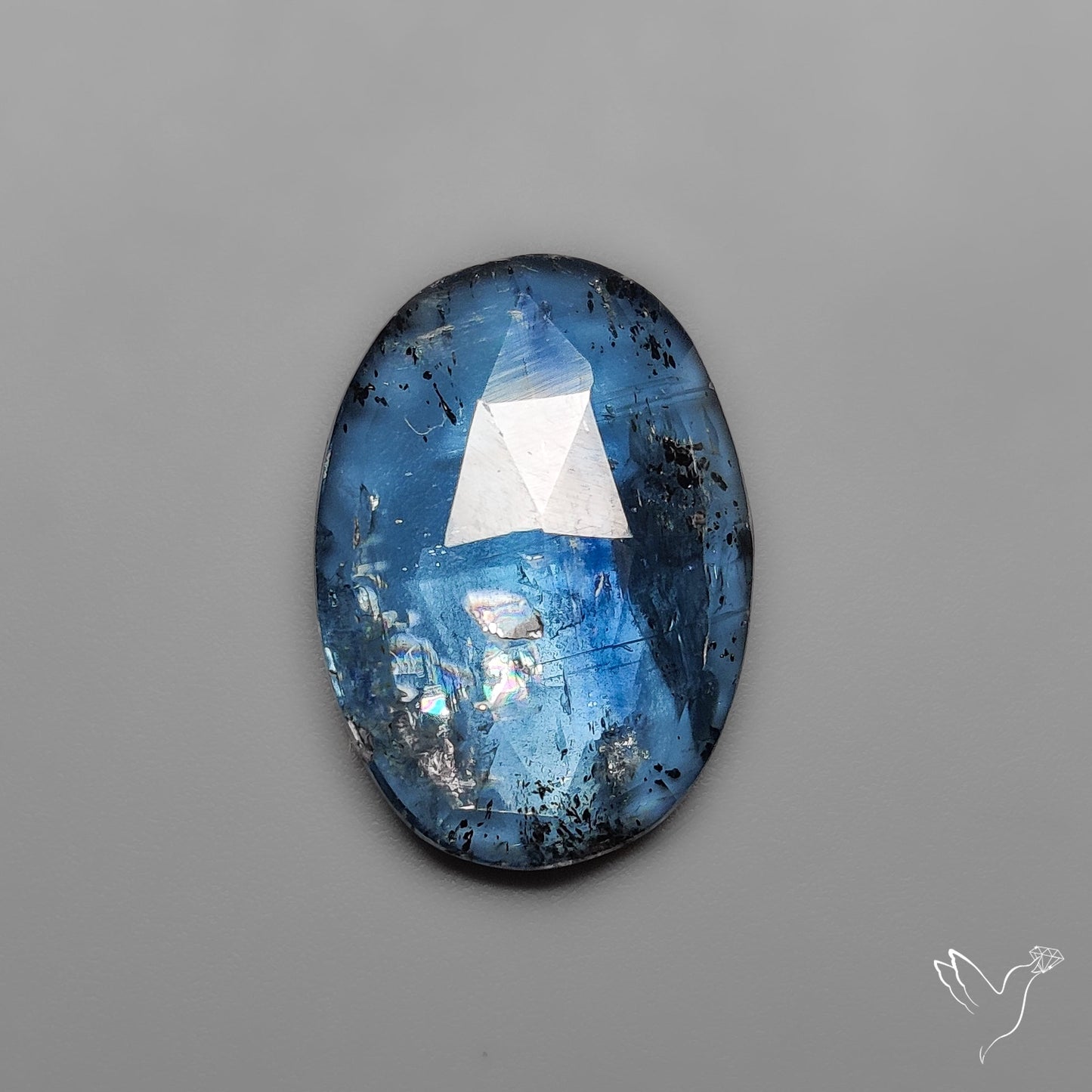 Rose Cut Teal Moss Kyanite