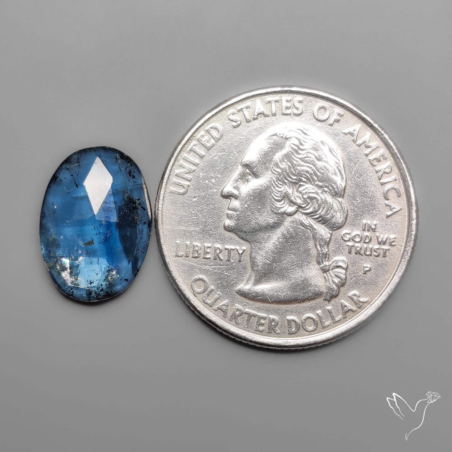 Rose Cut Teal Moss Kyanite