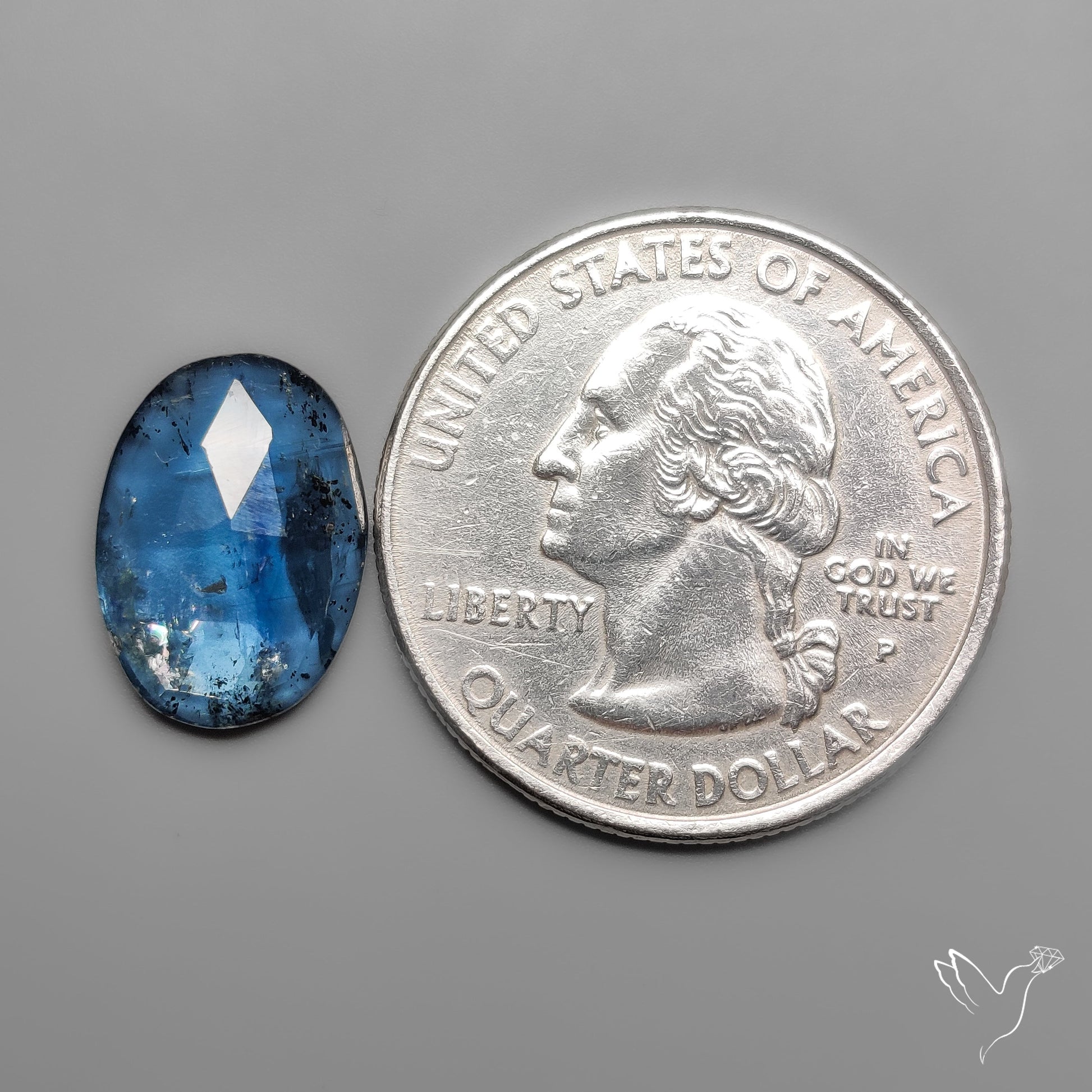 Rose Cut Teal Moss Kyanite