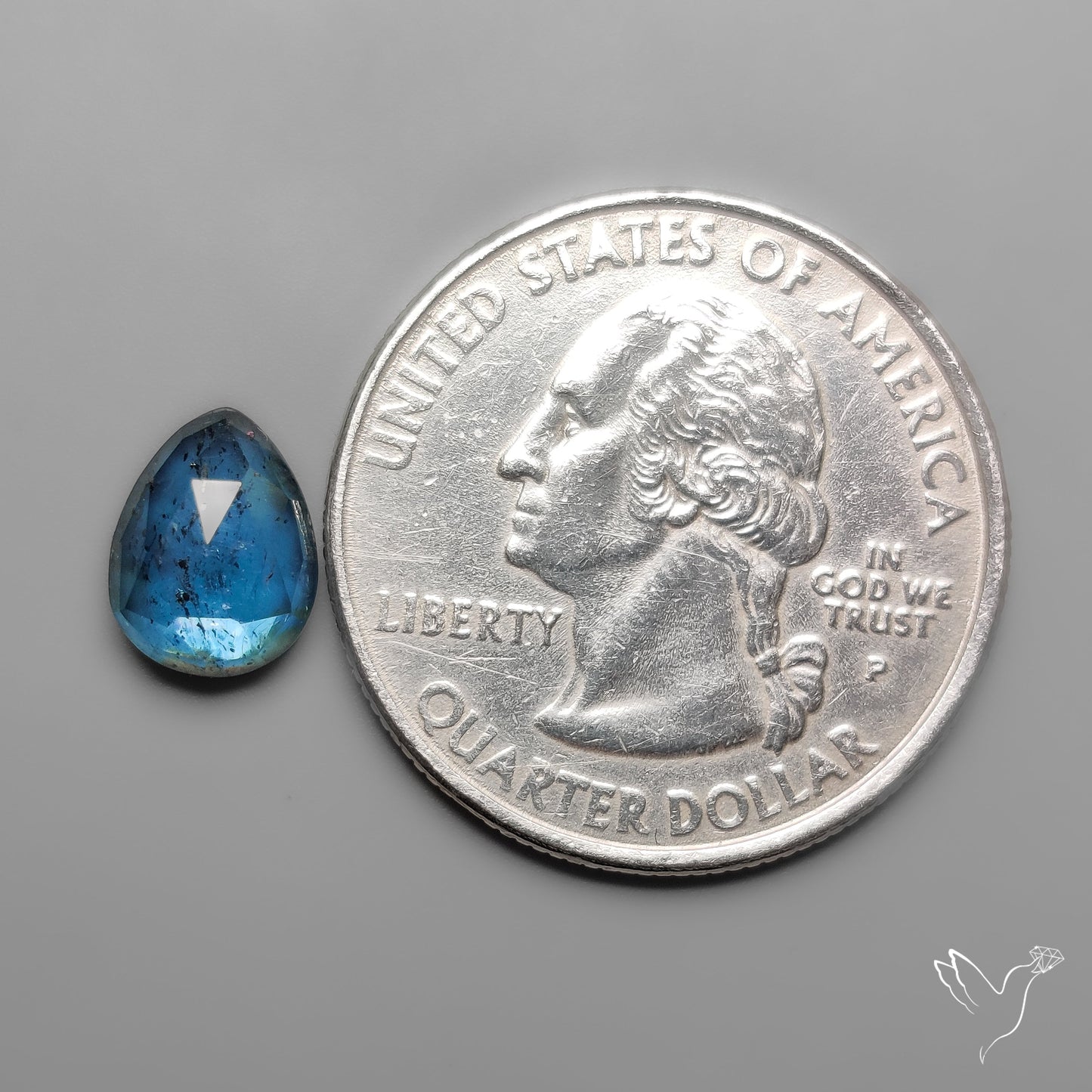 Rose Cut Teal Moss Kyanite