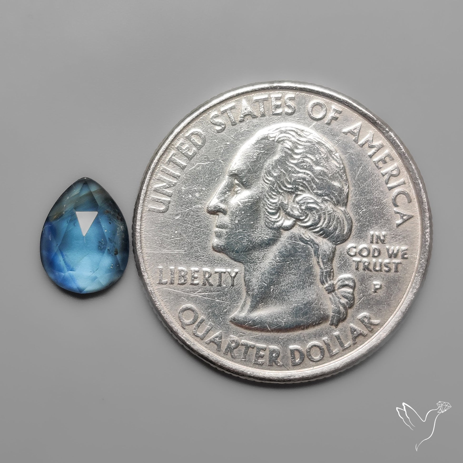 Rose Cut Teal Moss Kyanite