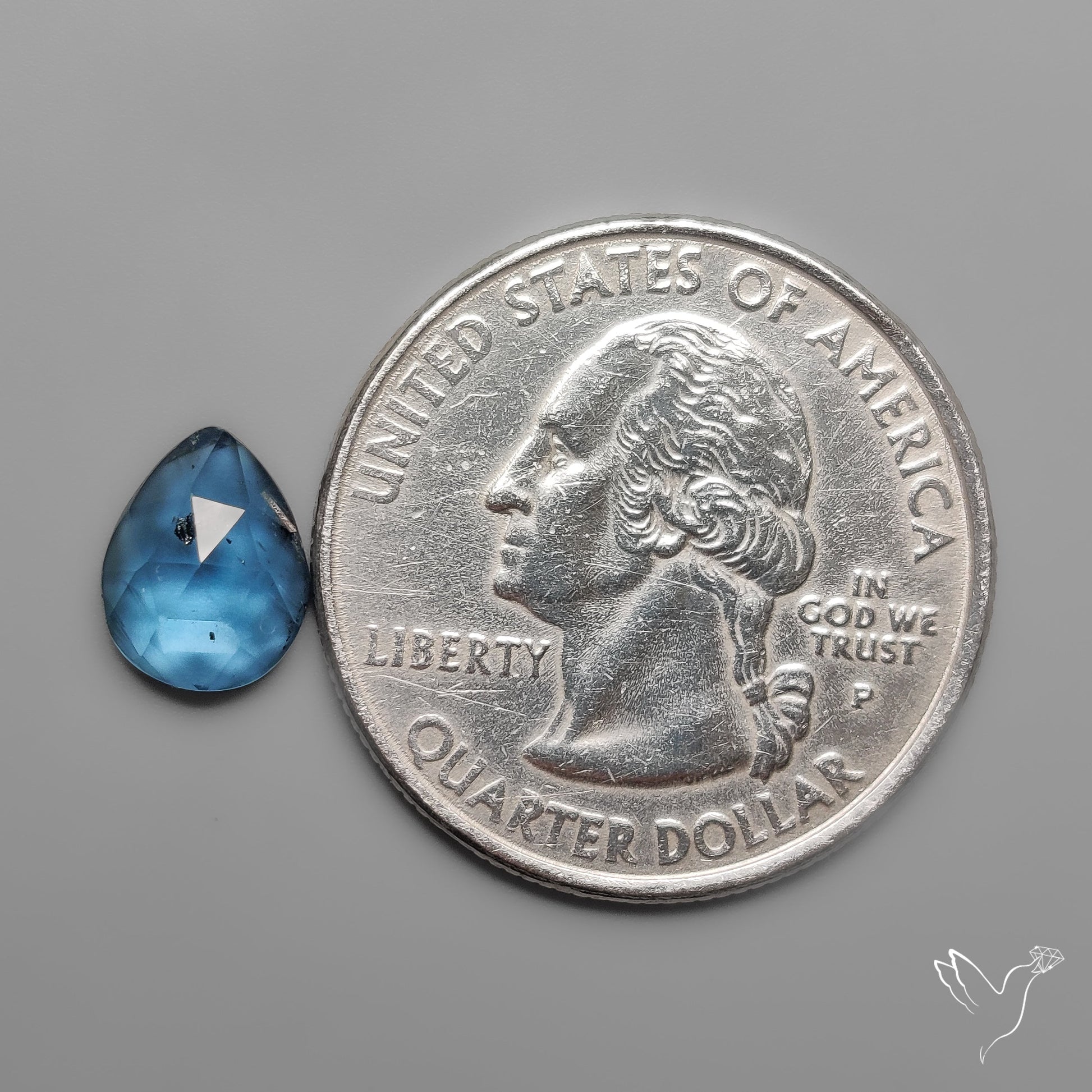 Rose Cut Teal Moss Kyanite