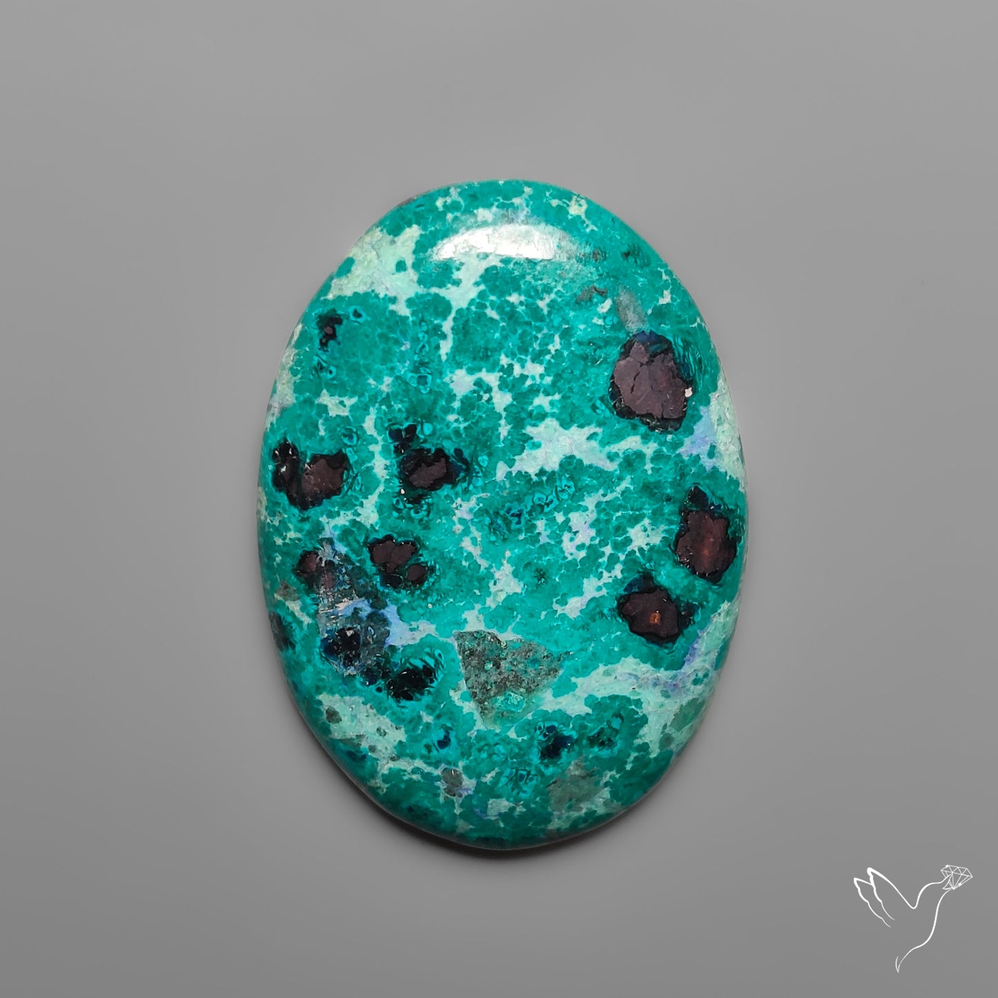 Rare Chrysocolla with Cubic Hematite Inclusions