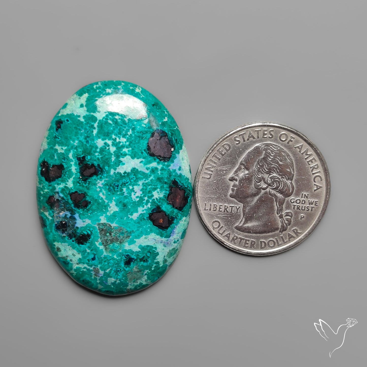 Rare Chrysocolla with Cubic Hematite Inclusions