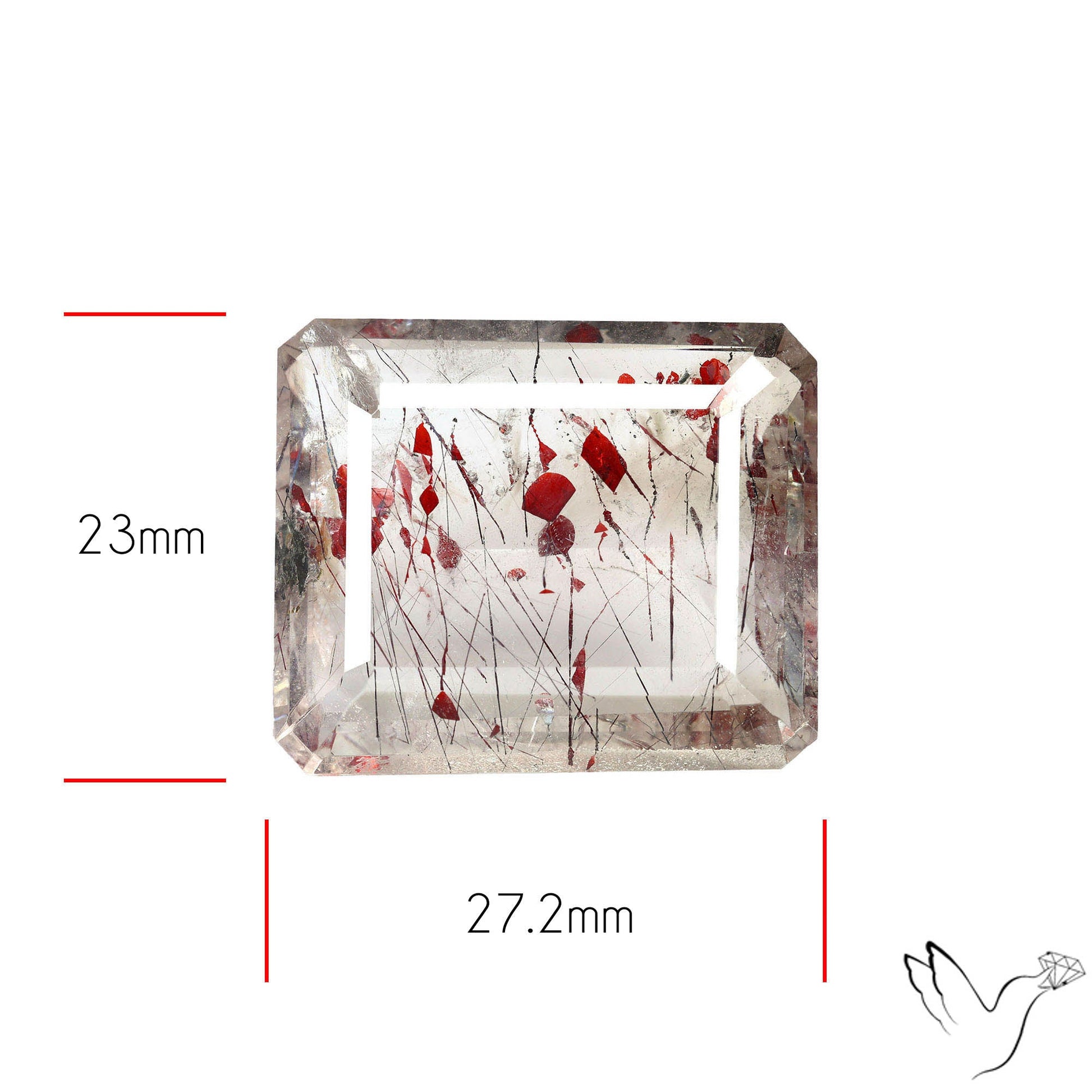 Lepidocrocite In Quartz Faceted