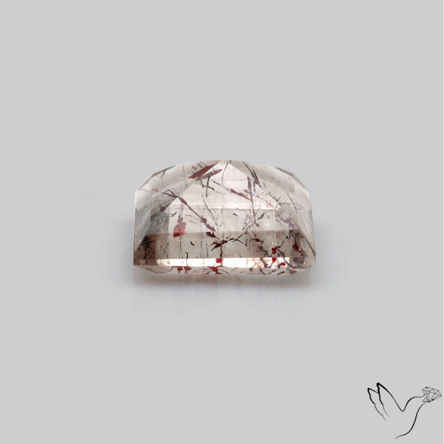 Lepidocrocite In Quartz Faceted