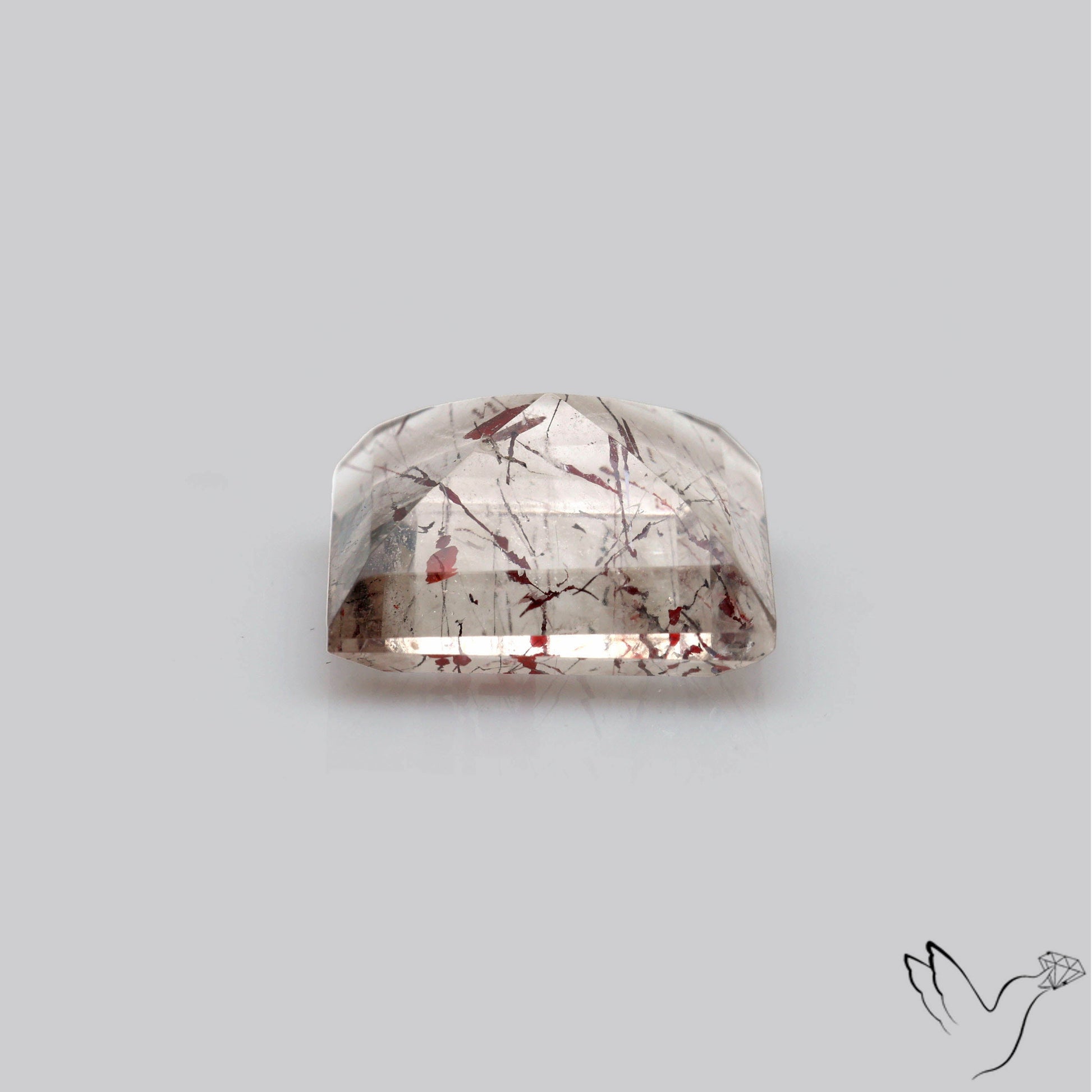 Lepidocrocite In Quartz Faceted