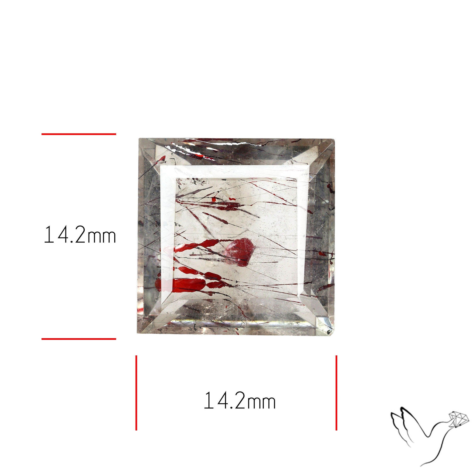 Lepidocrocite In Quartz Faceted