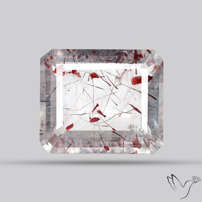 Lepidocrocite In Quartz Faceted