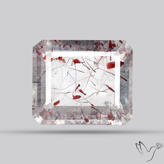 Lepidocrocite In Quartz Faceted