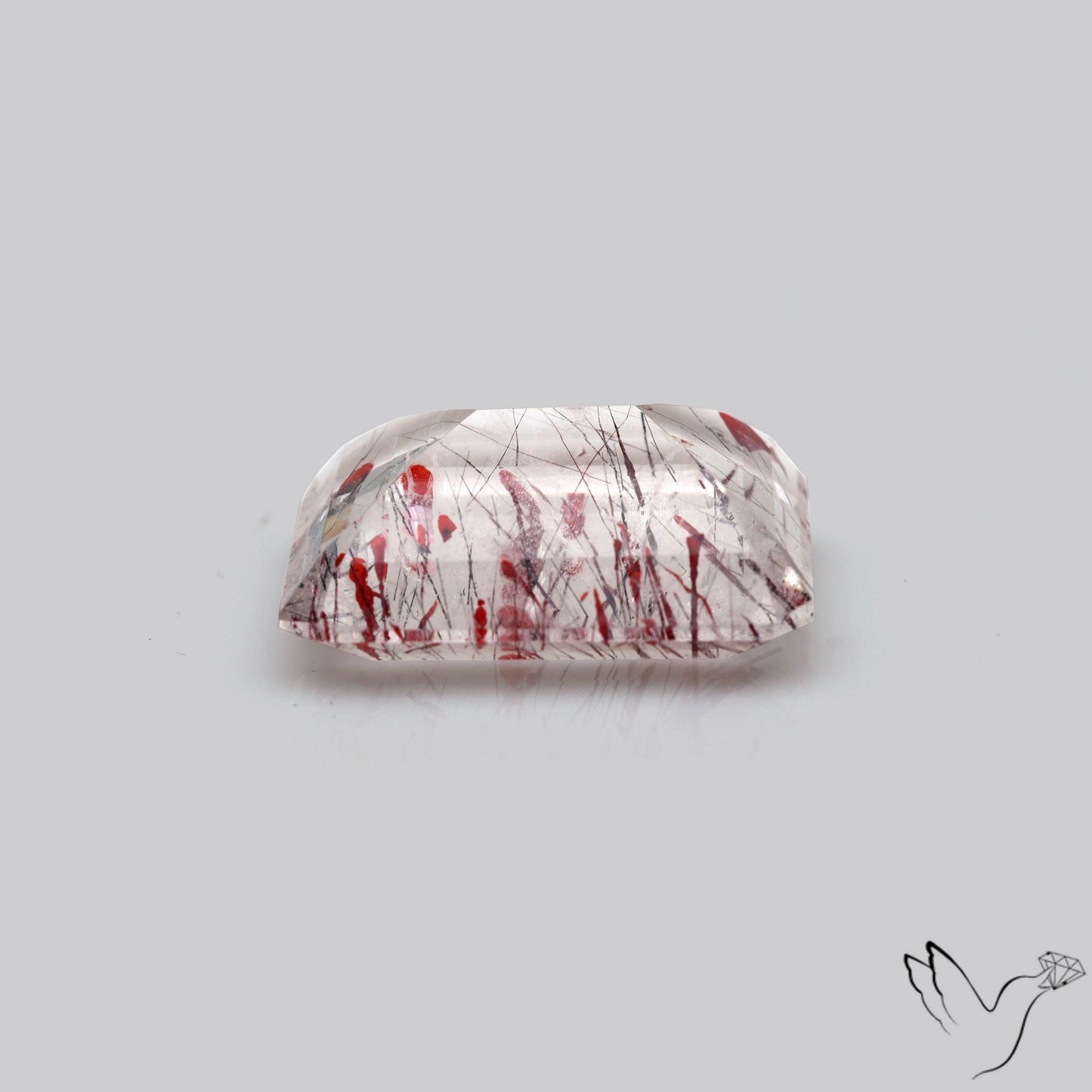 Lepidocrocite In Quartz Faceted