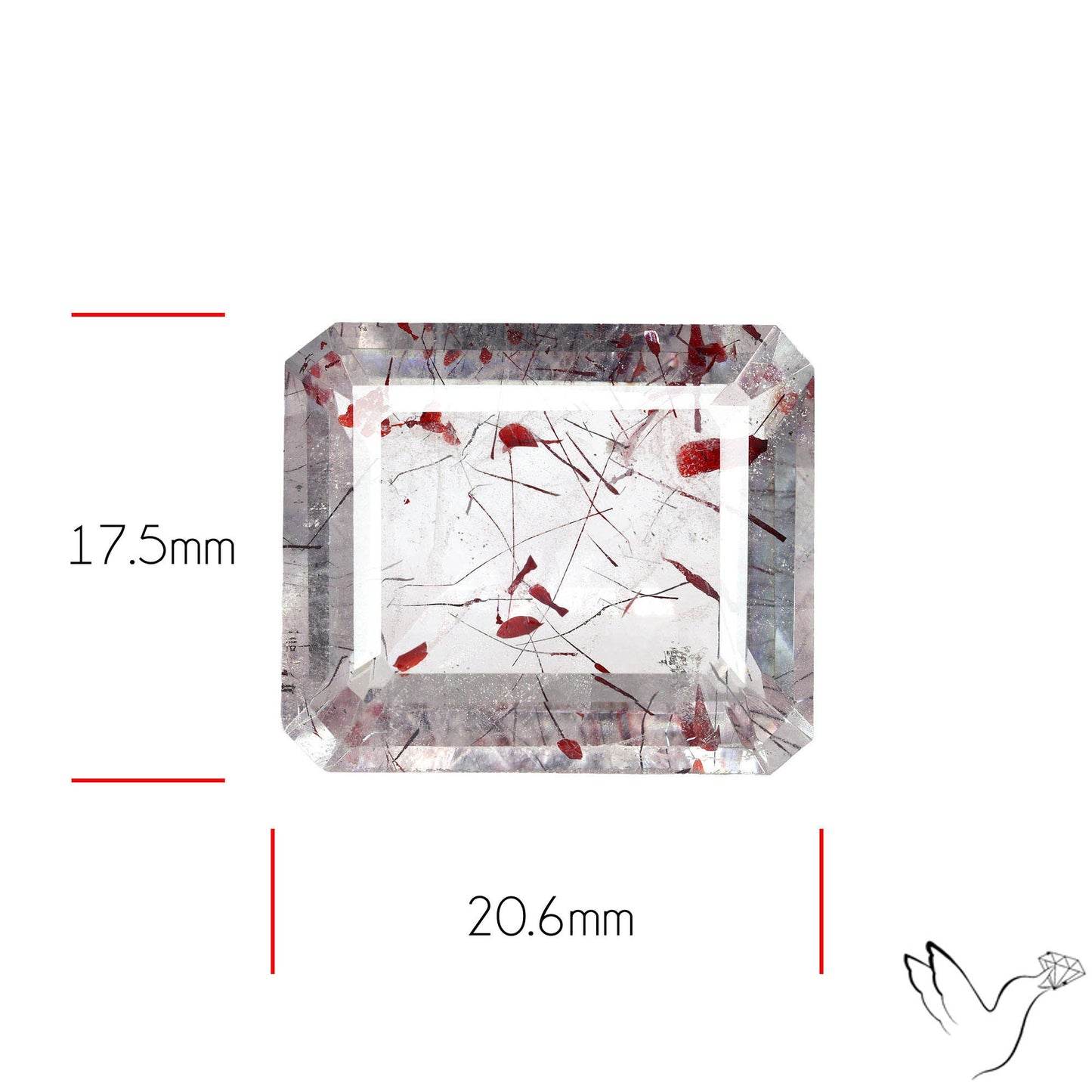 Lepidocrocite In Quartz Faceted