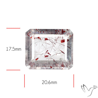 Lepidocrocite In Quartz Faceted